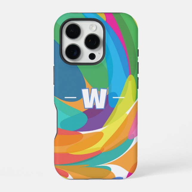 Crashing Color Waves iPhone Case (Back)