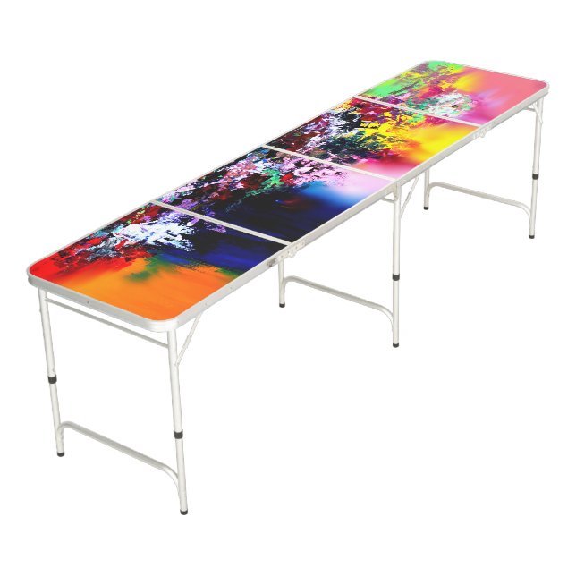 Crashing Colors Beer Pong Table (Angled)