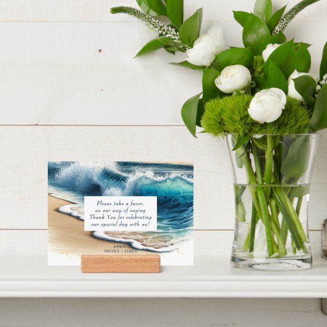 Crashing Ocean Waves Coastal Beach Wedding Holder (Insitu 4)