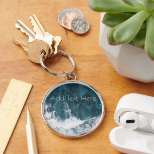 Crashing Ocean Waves Keychain