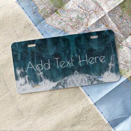 Crashing Ocean Waves License Plate