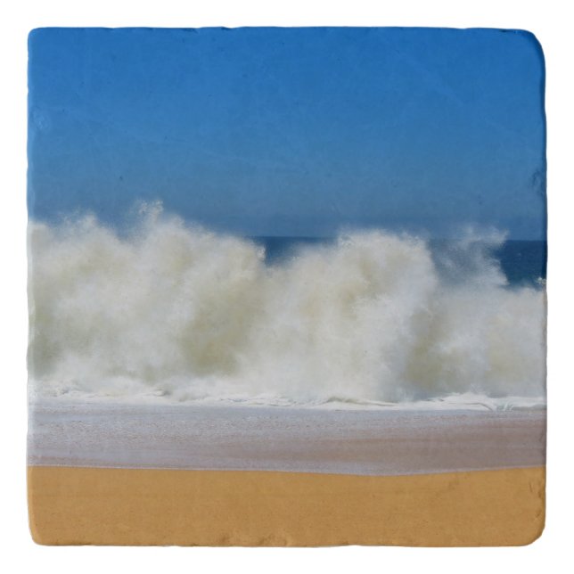Crashing Ocean Waves Stone Trivet (Front)