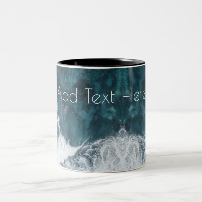 Crashing Ocean Waves Two-Tone Coffee Mug (Center)