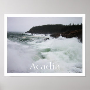 Crashing Surf, Acadia National Park Poster