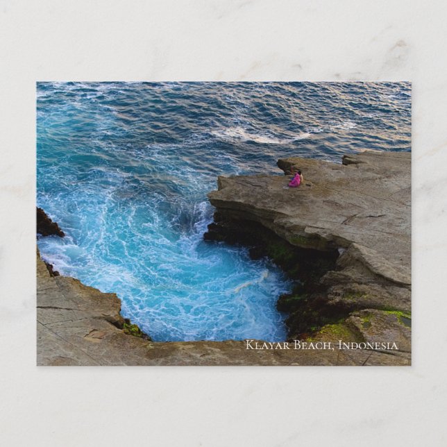 Crashing Wave Ocean Whirlpool Ocean Rocks Postcard (Front)