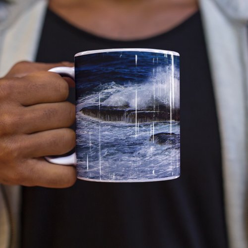 Crashing Wave On Rock Formation Mug