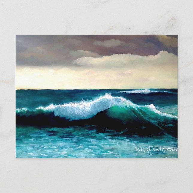 Crashing Wave, Seascape Painting, Cresting Wave Postcard (Front)
