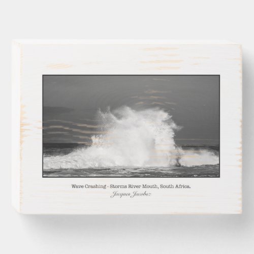 Crashing wave wooden box sign