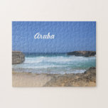 Crashing Waves at Boca Keto in Aruba Jigsaw Puzzle