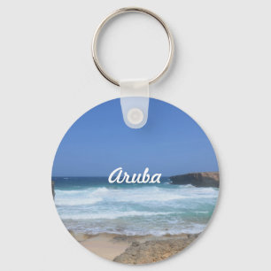 Crashing Waves at Boca Keto in Aruba Keychain