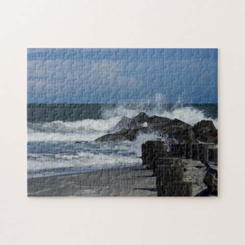 Crashing Waves At Folly Jigsaw Puzzle