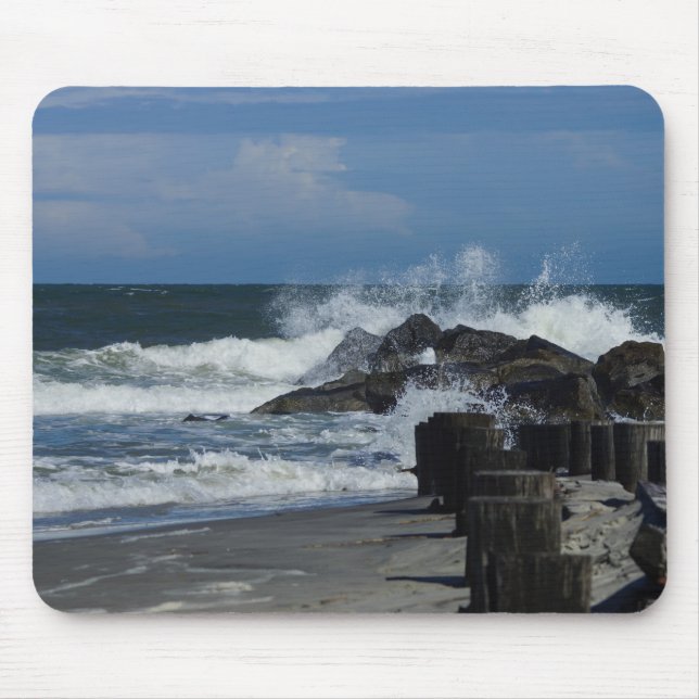 Crashing Waves At Folly Mouse Pad (Front)