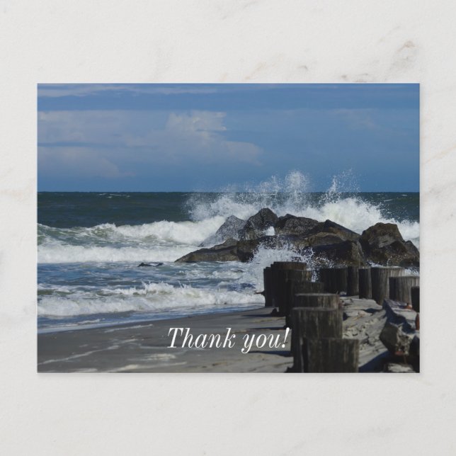 Crashing Waves At Folly Postcard (Front)