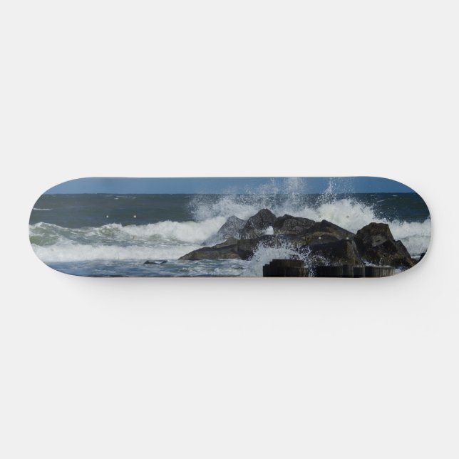 Crashing Waves At Folly Skateboard Deck (Horz)