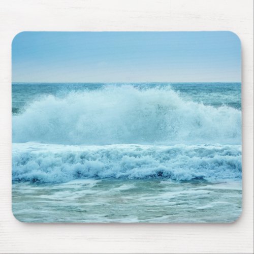 Crashing Waves Blue Ocean Beach Photo Mouse Pad