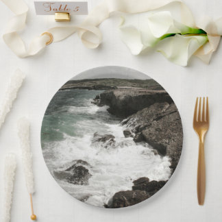 Crashing Waves Coastal Photo Paper Plates