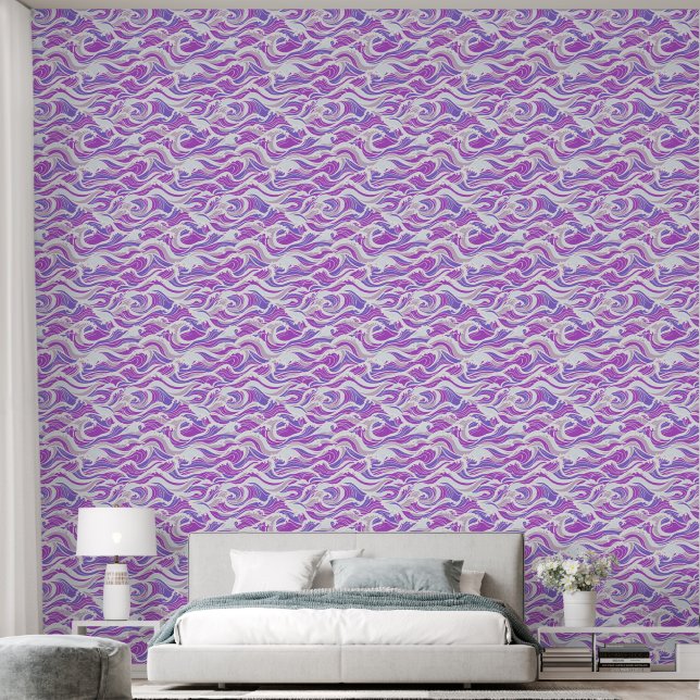 Crashing Waves Comfortable colors Wallpaper (Bedroom)