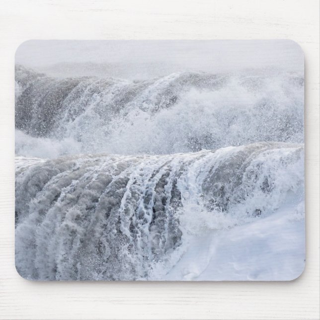 Crashing Waves In Winter Mouse Pad (Front)