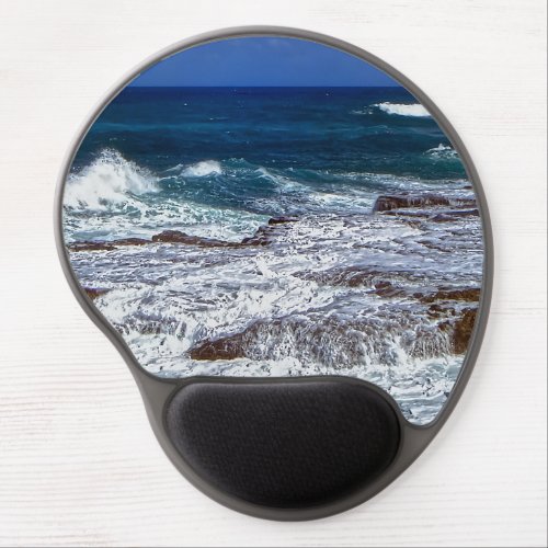 Crashing Waves On Rocks Gel Mouse Pad