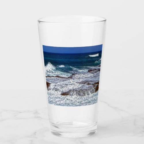 Crashing Waves On Rocks Glass