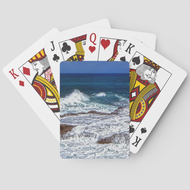 Crashing Waves On Rocks Playing Cards (Back)