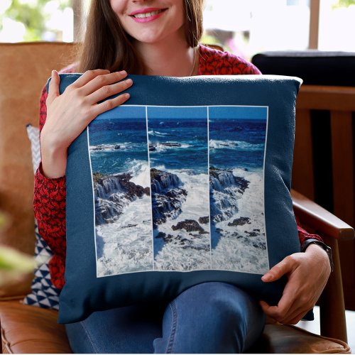 Crashing Waves Series Of Images Throw Pillow