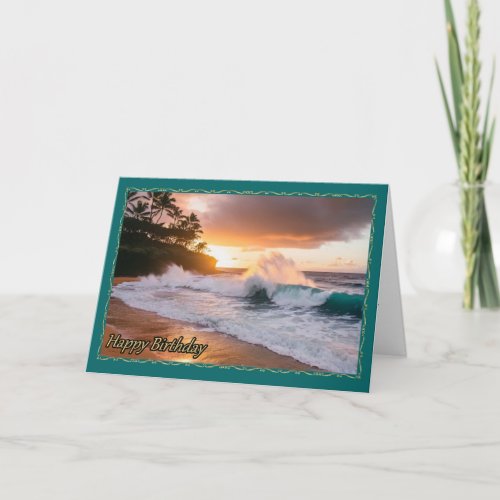 Crashing Waves Womans Birthday Card