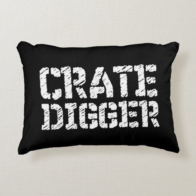 Crate Digger Accent Pillow (Front)
