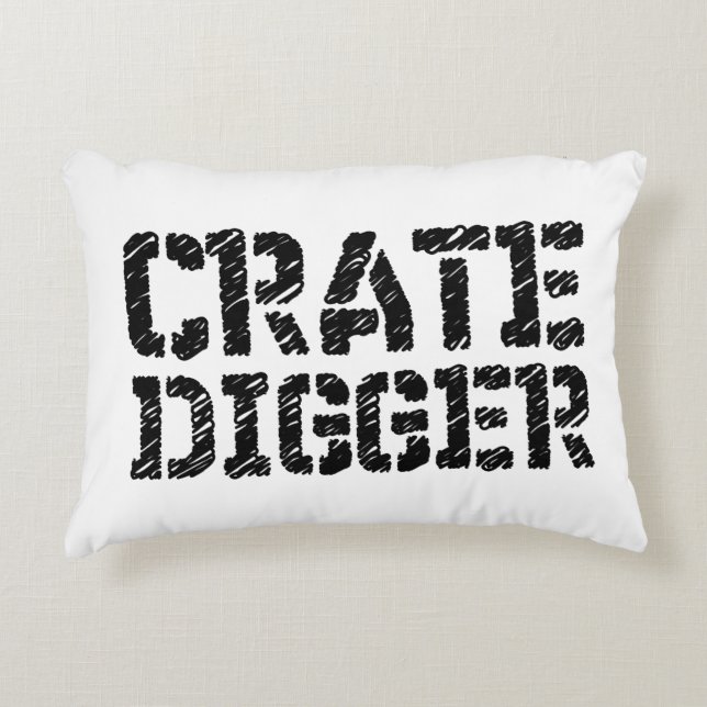 Crate Digger Decorative Pillow (Front)