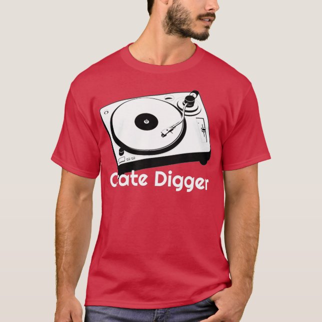 Crate Digger Record Collecting Vinyl DJ Analog T-Shirt (Front)