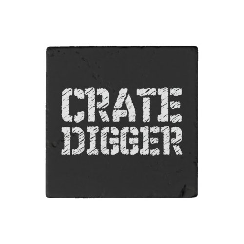 Crate Digger Stone Magnet