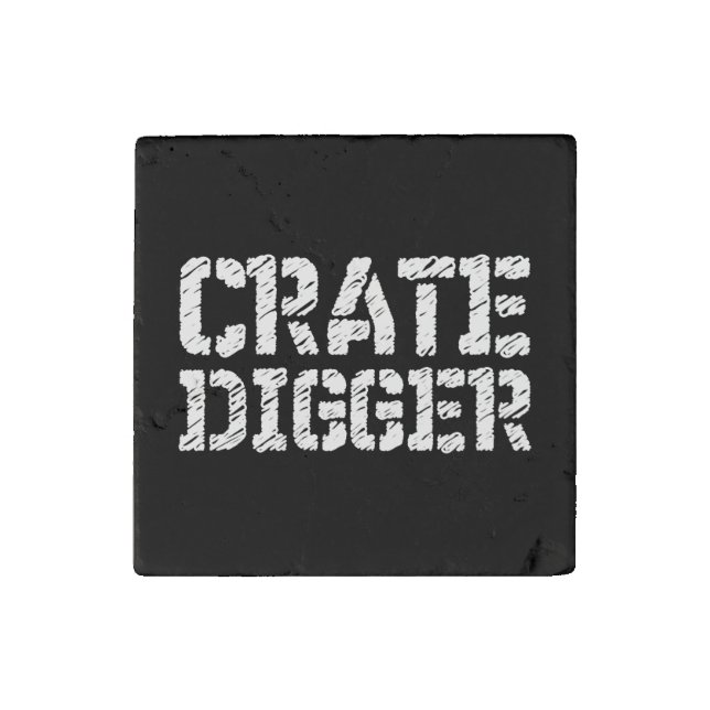 Crate Digger Stone Magnet (Front)