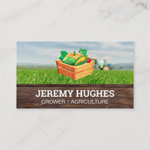 Crate Full of Produce   Farmland Tractor Business Card