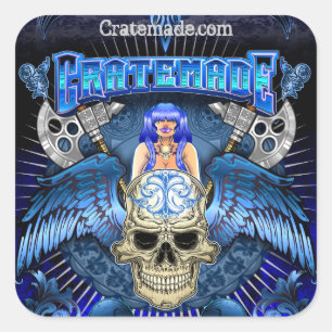 Cratemade Winged Skull Art Design sticker 2
