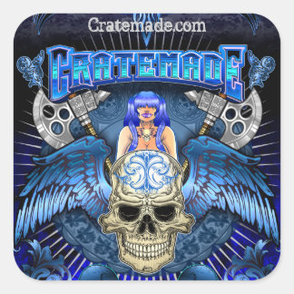 Cratemade Winged Skull Art Design sticker 2