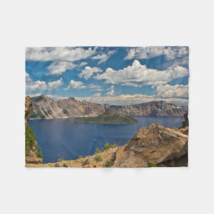 Crater Lake and Wizard Island, Crater Lake Fleece Blanket