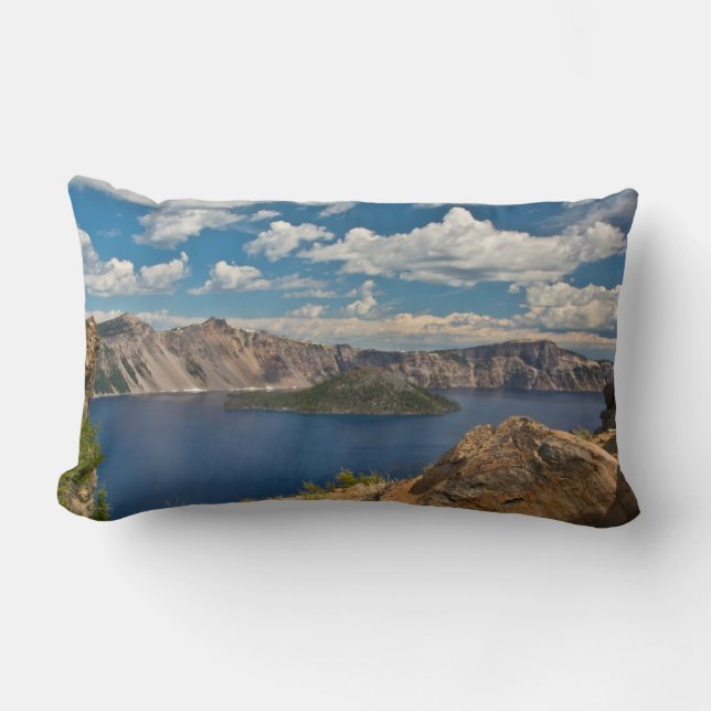 Crater Lake and Wizard Island, Crater Lake Lumbar Pillow (Front)