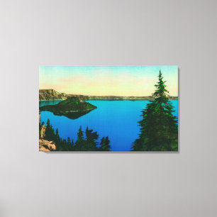 Crater Lake and Wizard Island View Canvas Print