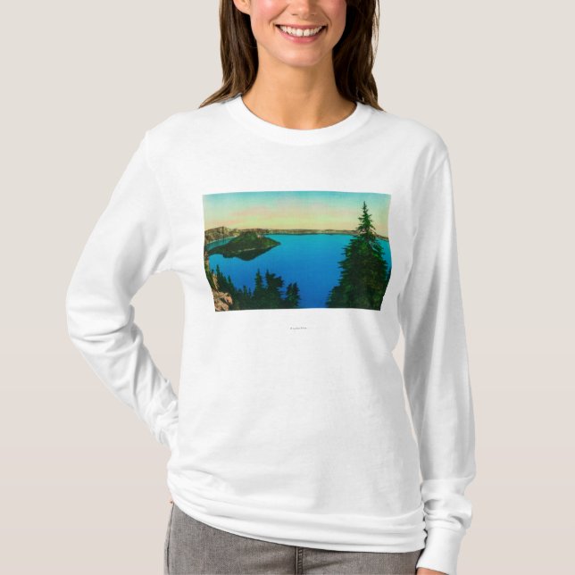Crater Lake and Wizard Island View T-Shirt (Front)