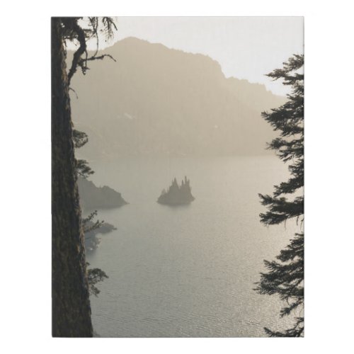 Crater Lake at sunset Faux Canvas Print