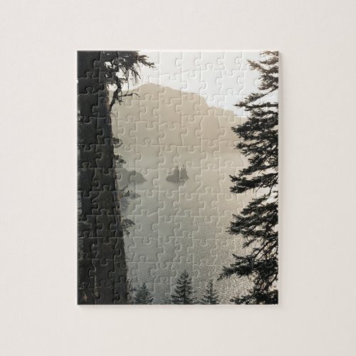 Crater Lake at sunset Jigsaw Puzzle