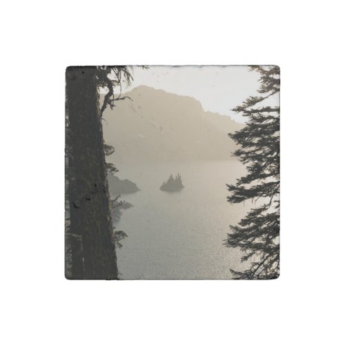 Crater Lake at sunset Stone Magnet