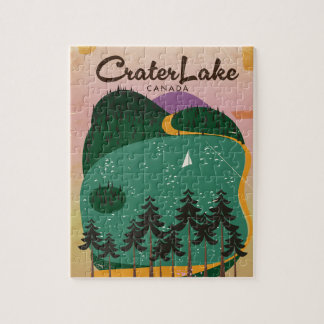 Crater lake Canada Travel poster Jigsaw Puzzle