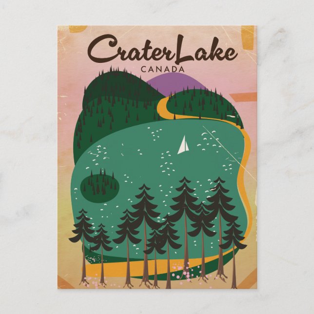 Crater lake Canada Travel poster Postcard (Front)