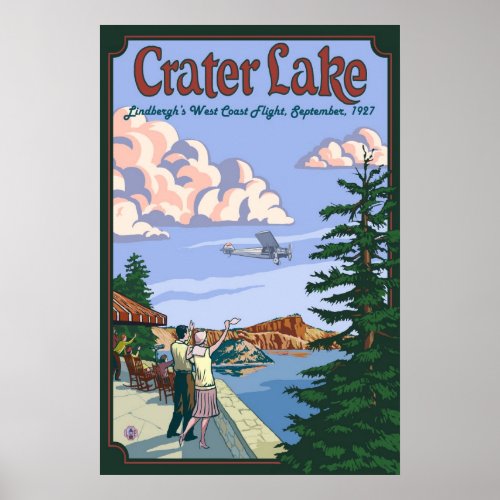 Crater Lake _ Charles Lindbergh Flight _ Poster