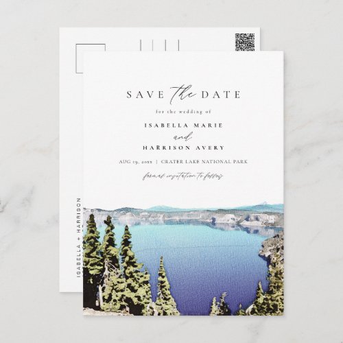 CRATER LAKE Destination Save the Date Postcard