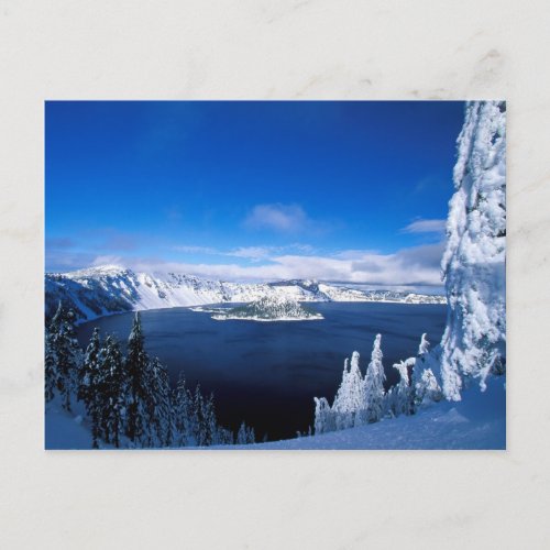 Crater Lake in Winter Oregon Postcard