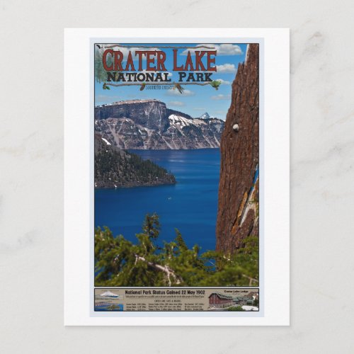 Crater Lake _ Informational Poster Postcard