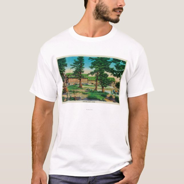 Crater Lake Lodge and Old PinesCrater Lake, OR T-Shirt (Front)