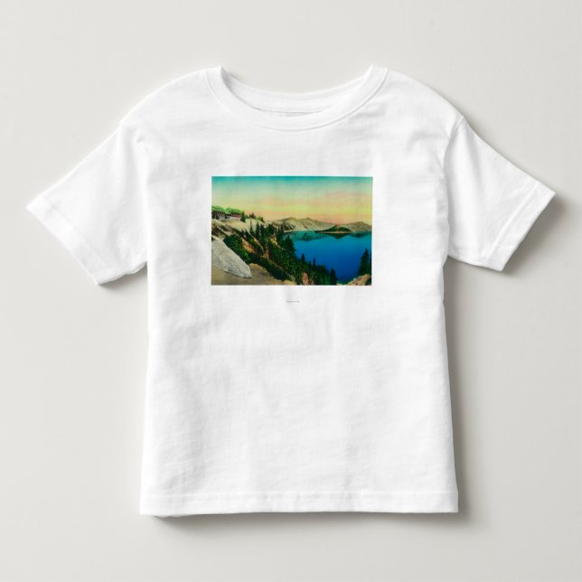 Crater Lake Lodge overlooking Lake Toddler T-shirt (Front)
